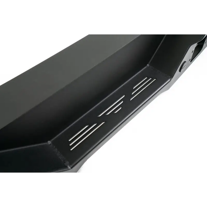 Black plastic tray with white stripe on DV8 Offroad 21-22 Ford Bronco FS-15 Series Rear Bumper