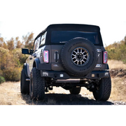 Black Jeep with MTO Series rear bumper and tire cover.