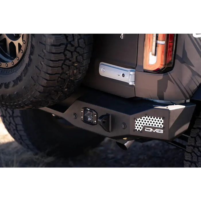 DV8 Offroad Bronco MTO Series Rear Bumper License Plate Close Up