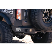 Black truck with black bumper and tire - DV8 Offroad Bronco MTO Series Rear Bumper