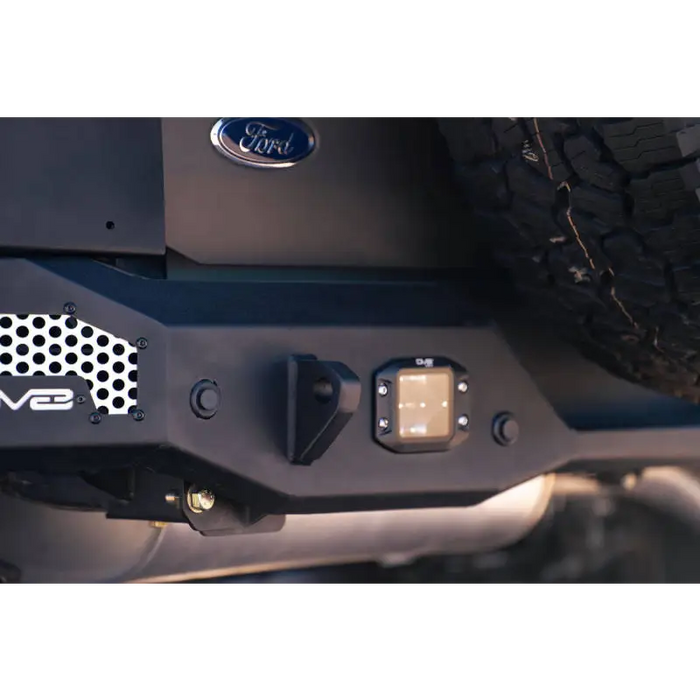 DV8 Offroad Bronco MTO Series Rear Bumper License Plate with Black Dot Logo