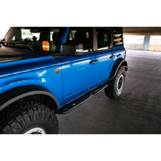 Blue Ford Bronco with black bumper - DV8 Offroad OE Plus Side Steps
