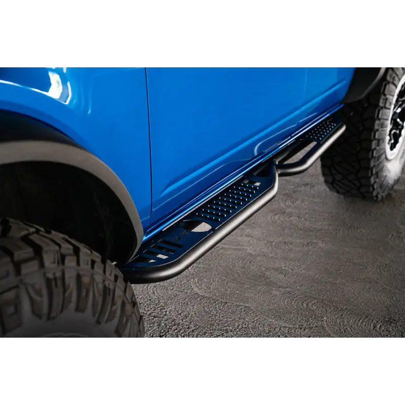 Blue Ford Bronco with Black Side Step Bar - DV8 Offroad OE Plus Series