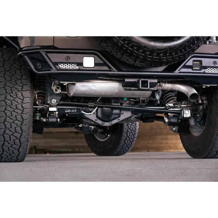 DV8 Offroad Ford Bronco rear skid plate bumper detail.