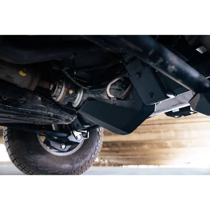 Close up of vehicle with big tire - DV8 Offroad 21-22 Ford Bronco Rear Differential Skid Plate
