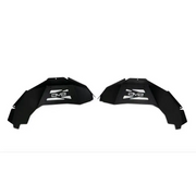 Black plastic fender liners for Ford Bronco rear, weather resistant.