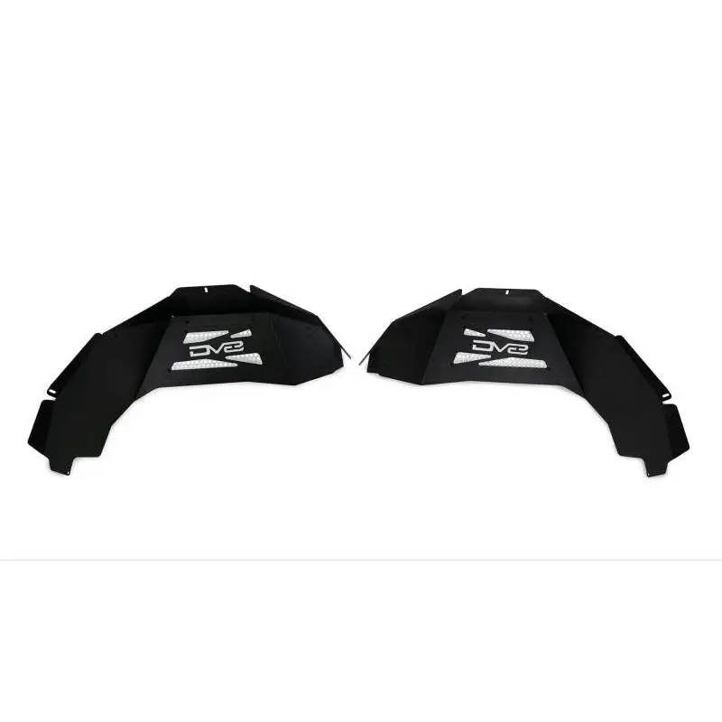 Black plastic fender liners for Ford Bronco rear, weather resistant.