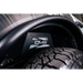 Close up view of vehicle tire on lightweight aluminum weather resistant Ford Bronco rear inner fender liners.