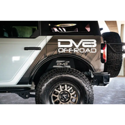 White Ford Bronco rear fender liners with black decal