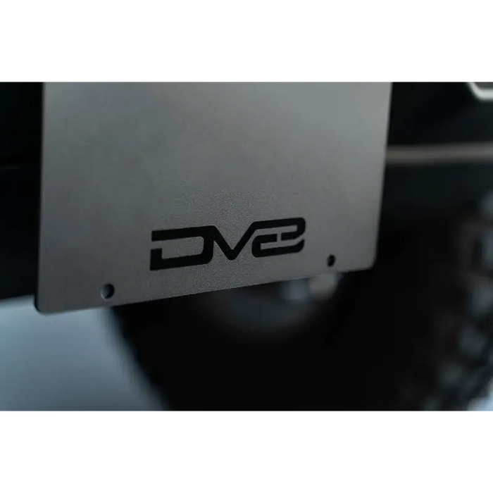 Close up of logo on computer in DV8 Offroad Ford Bronco front license plate mount.
