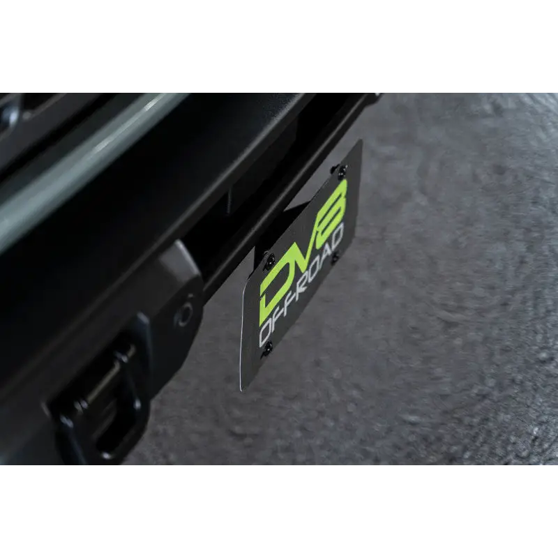 DV8 Offroad Ford Bronco front bumper with logo and license plate mount