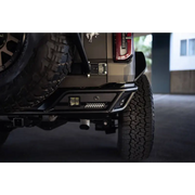 Close up of a Jeep with DV8 Offroad Bronco Competition Series Rear Bumper