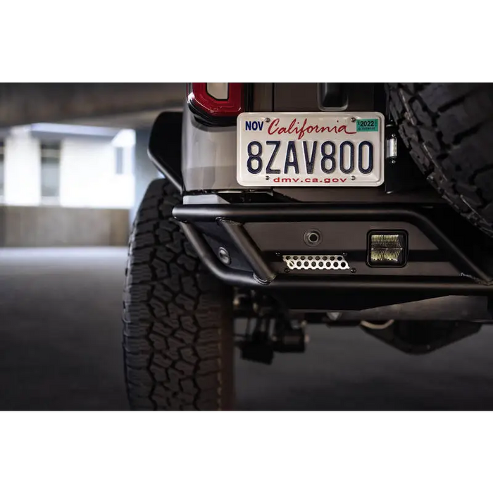 Black License Plate with Bronco Rear License Plate on DV8 Offroad Bracket.