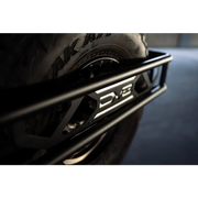 DV8 Offroad Ford Bronco spare tire guard with bumper bar.