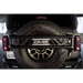 Black Jeep with large spare tire guard for 21-23 Ford Bronco.