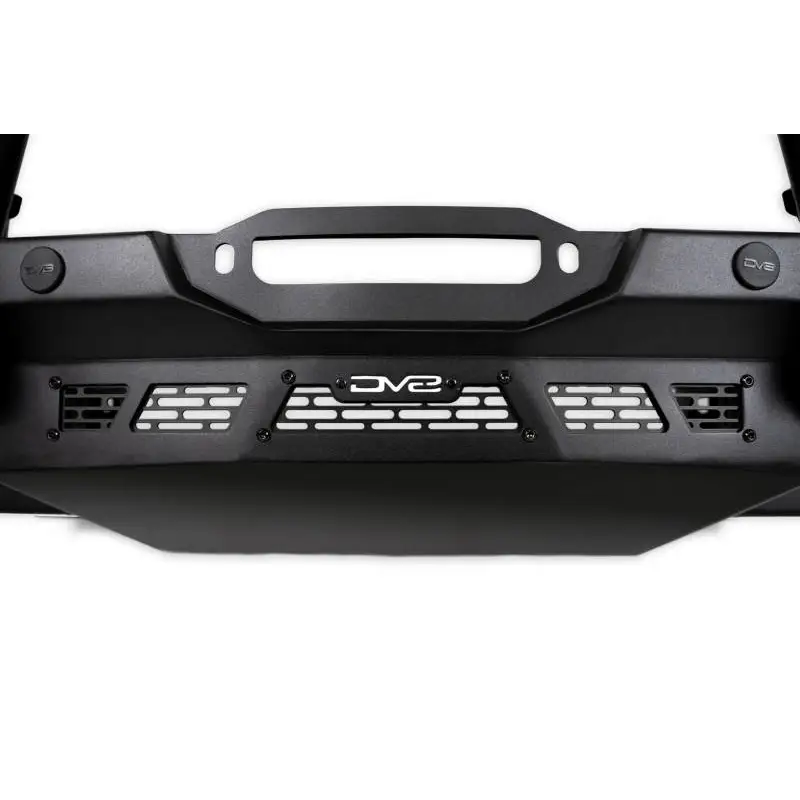 DV8 Offroad Spec Series Front Bumper with Skid Plate and Light Bar for Ford Bronco - Black Front Bumper Cover Removed