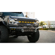 Black truck with light bar on DV8 Offroad 21-23 Ford Bronco Spec Series Front Bumper