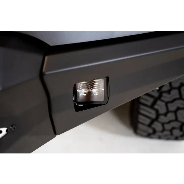 Close up of DV8 Offroad Elite Series Lights on truck