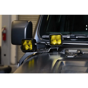 DV8 Offroad Elite Series LED Amber Pod Lights on Jeep Wrangler