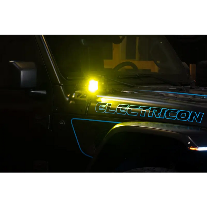 DV8 Offroad 3in Elite Series LED Amber Pod Light on Jeep Wrangler