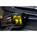 Close up of yellow Elite Series LED Amber Pod Light on a motorcycle