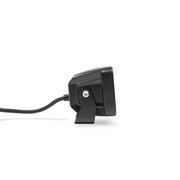 DV8 Offroad Elite Series LED Amber Pod Light for Jeep Wrangler - Side View of Black Car Rear View Mirror