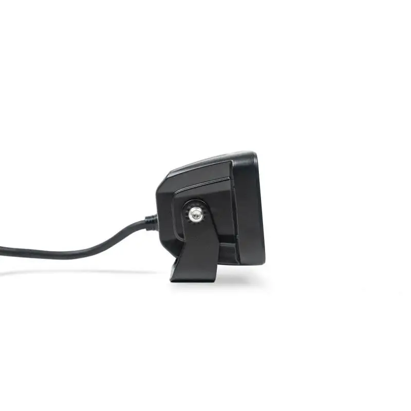 DV8 Offroad Elite Series LED Amber Pod Light for Jeep Wrangler - Side View of Black Car Rear View Mirror