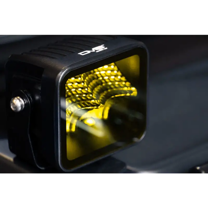 DV8 Offroad 3in Elite Series LED Amber Pod Light on Jeep Wrangler