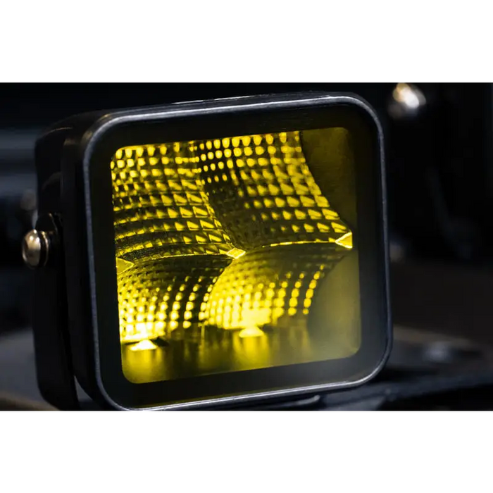 DV8 Offroad 3in Elite Series LED Amber Pod Light on black background