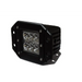 Black flush mount LED light by DV8 Offroad 3in on white background.