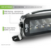 Front light of DV8 Offroad 52in Elite Series Light Bar with ’DV8’ displayed