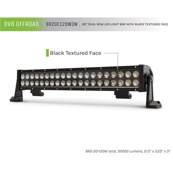 DV8 Offroad BRS Pro Series 20in Light Bar with Black Textured Face