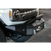 White truck front bumper bar add-on from DV8 Offroad for Ford Bronco bumpers with 13in Elite Series light bar.