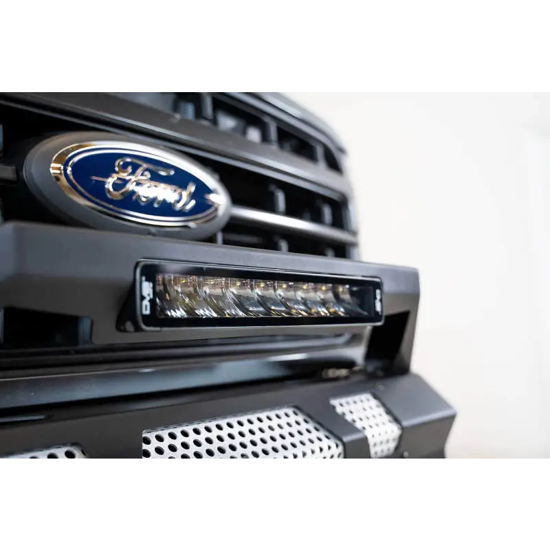 Black Ford DV8 Offroad Elite Series 13in Light Bar - Front Bumper Grille Close Up