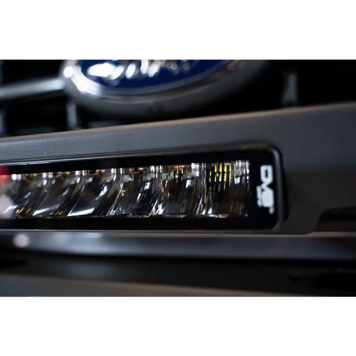 Close-up of DV8 Offroad Elite Series 13in Light Bar bumper.