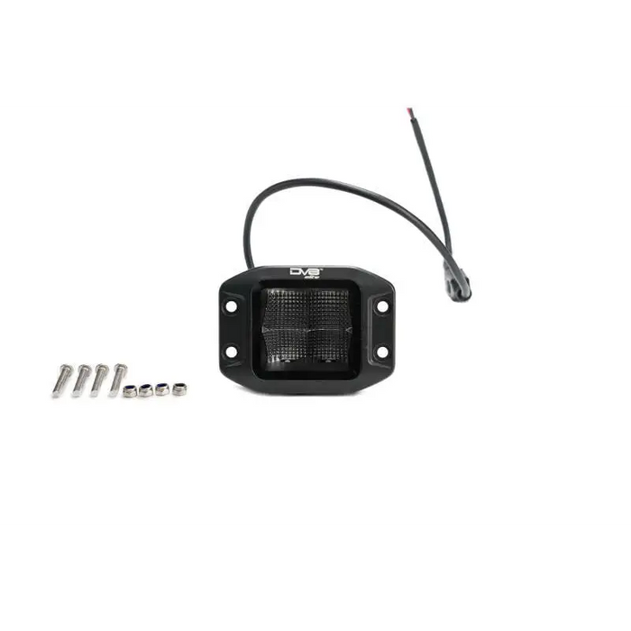 DV8 Offroad Elite Series black 3in Cube LED light with wire and screw