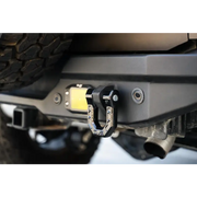 DV8 Offroad Elite Series D-Ring Shackles - Pair (Black) rear bumper mount close up.