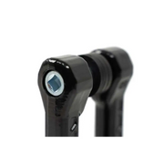 DV8 Offroad Elite Series D-Ring Shackles - Pair (Black) with black handle and blue eye