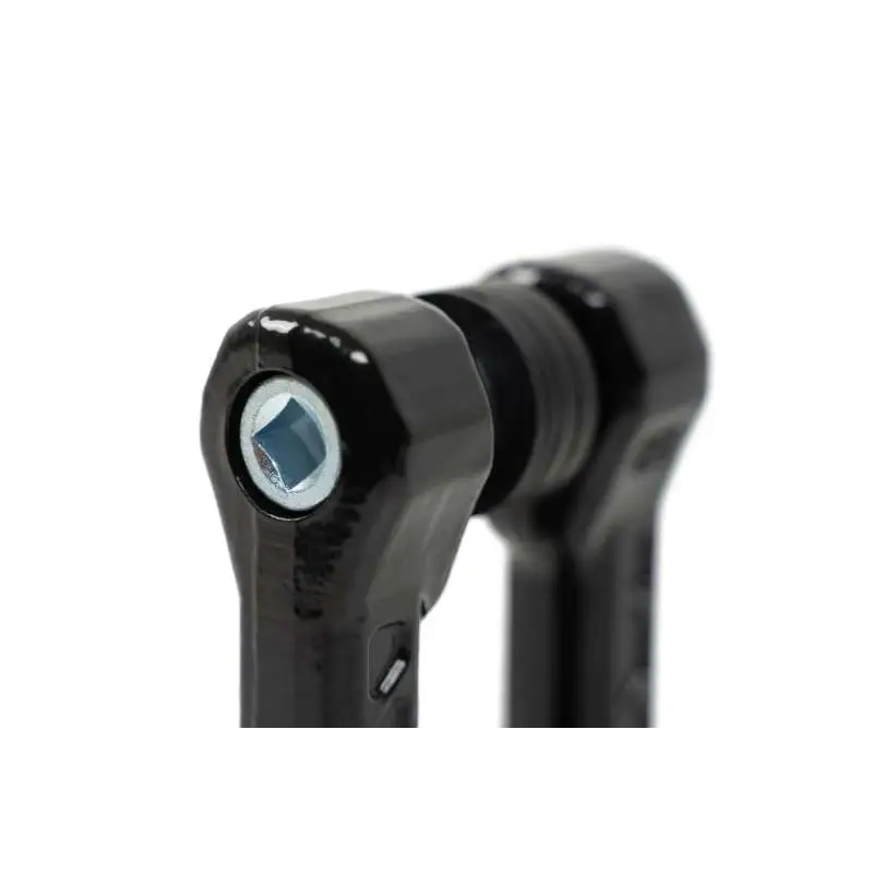 DV8 Offroad Elite Series D-Ring Shackles - Pair (Black) with black handle and blue eye