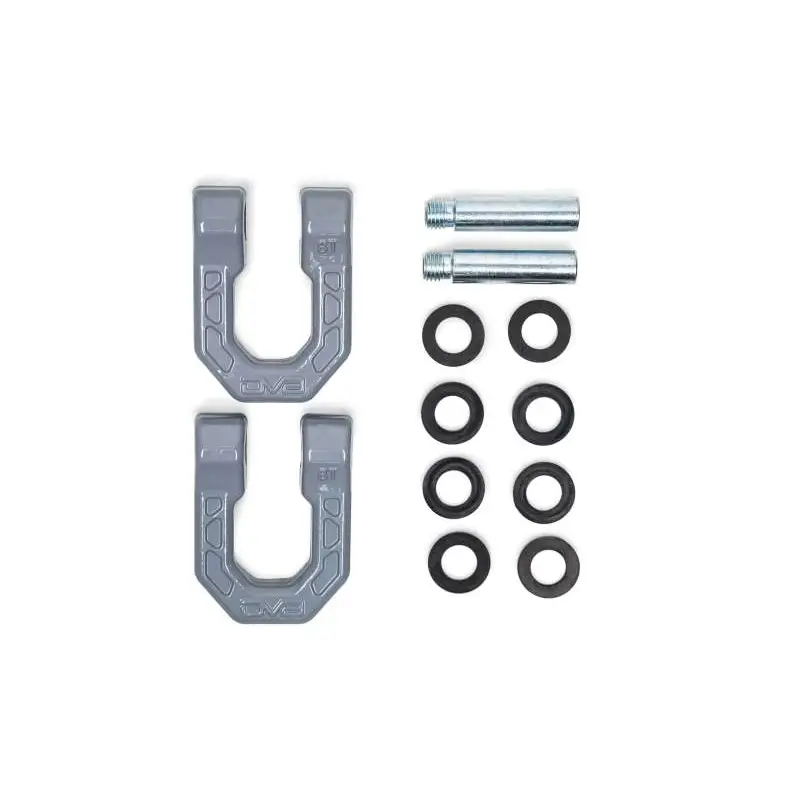 DV8 Offroad Elite Series D-Ring Shackles with black rubber rings