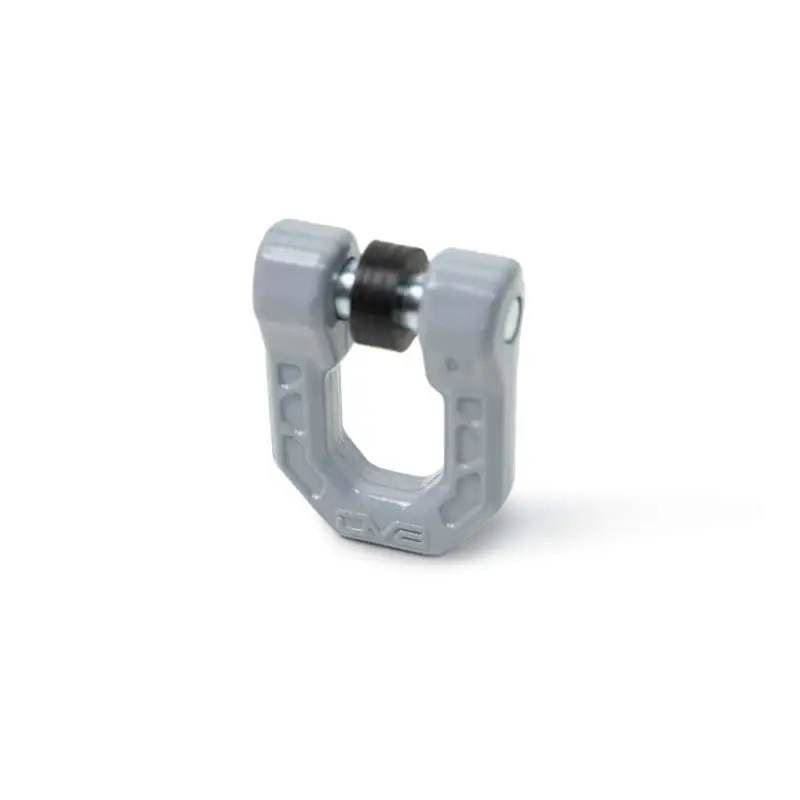 DV8 Offroad Elite Series D-Ring Shackles - Pair (Gray) close up on white surface