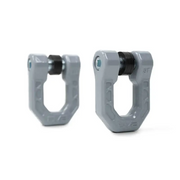 DV8 Offroad Elite Series D-Ring Shackles in Gray - Front and Back View