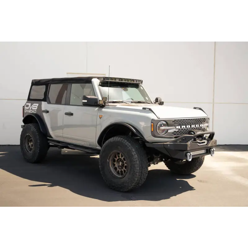 White and black jeep with black bumper - DV8 Offroad Elite Series D-Ring Shackles