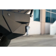 DV8 Offroad Elite Series D-Ring Shackles in Gray: Front bumper mounted on rear bumper.