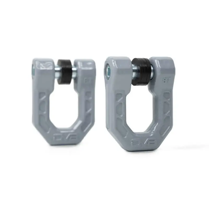 Grey plastic earrings - front and back view featured in DV8 Offroad Elite Series D-Ring Shackles - Pair (Gray)