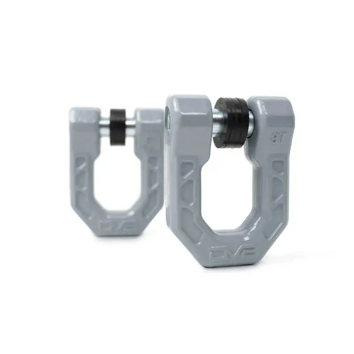 Silver metal bicycle pedals for DV8 Offroad Elite Series D-Ring Shackles - Pair (Gray)