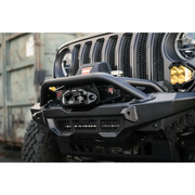 DV8 Offroad Pocket Fairlead for Synthetic Rope Winches - Black Jeep with Yellow Light