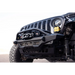 Black Jeep with DV8 Offroad Pocket Fairlead for Synthetic Rope Winches