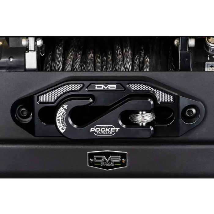 DV8 Offroad Pocket Fairlead for Synthetic Rope Winches - Black Truck Front End View