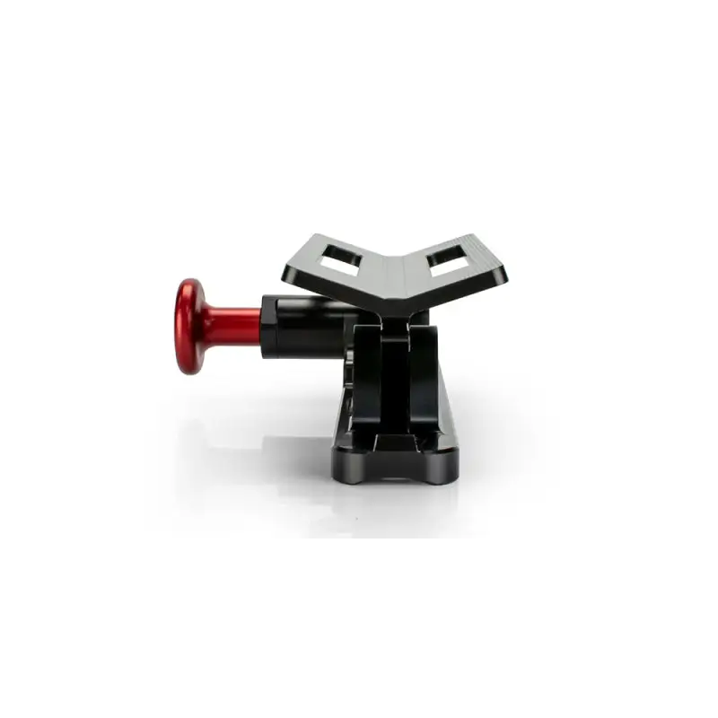 Lego mini figure in black and red displayed on DV8 Offroad Quick Release Fire Extinguisher Mount.